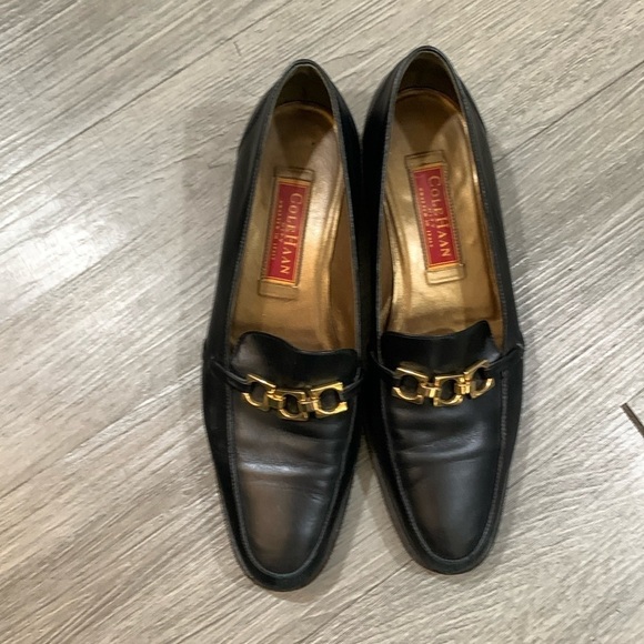 Cole Haan Crafted in Italy Dark Brown Leather Loafers w/Metal Details size 8.5 - Picture 1 of 9
